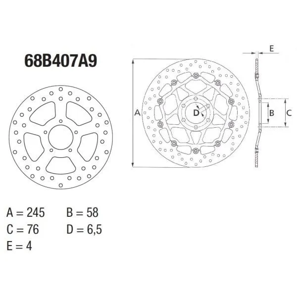 Disque de frein BREMBO Oro semi-flottant - 78B408A9
