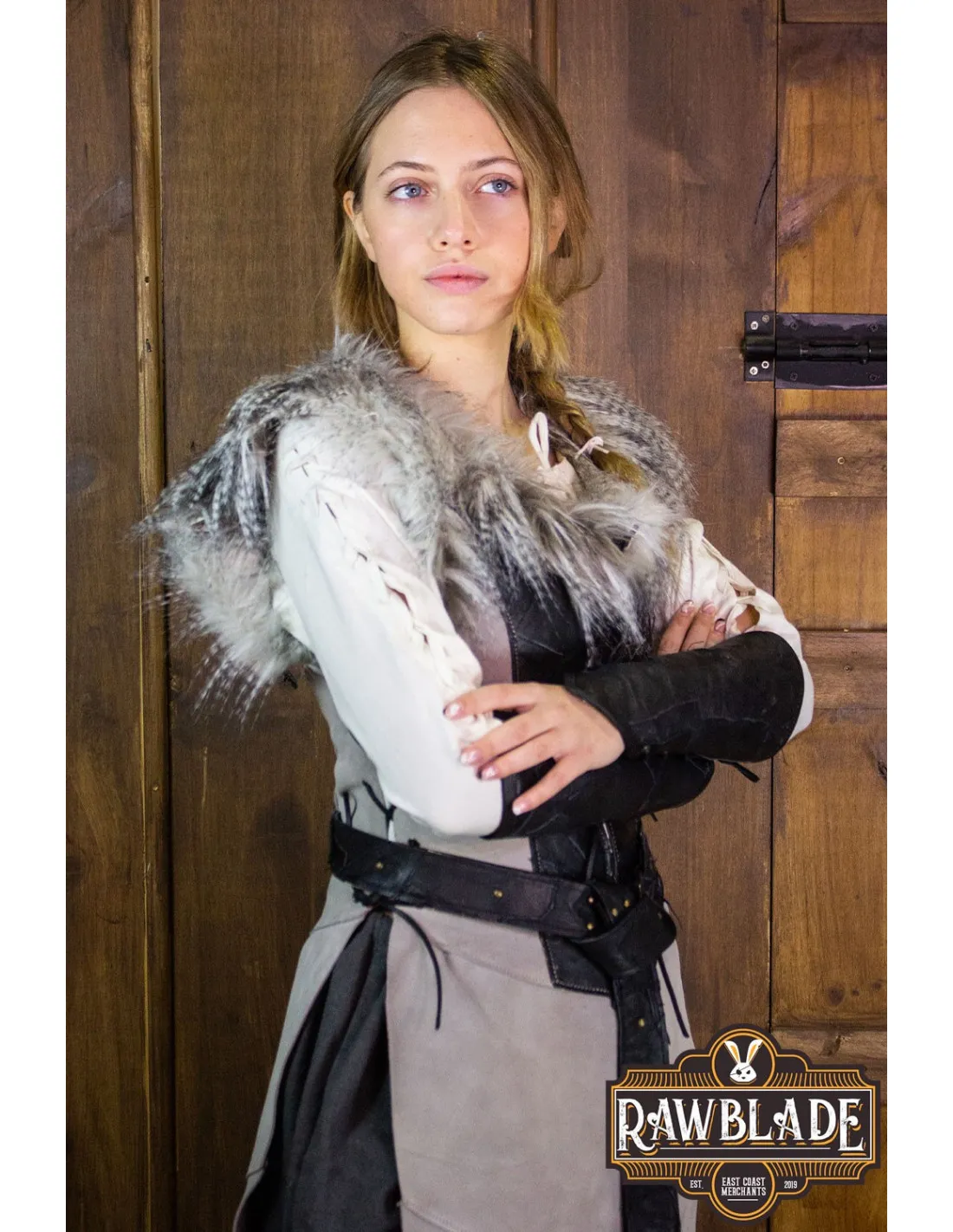 Pourpoint Hibou long en cuir pour femme, style Viking ⚔️ Boutique Épées